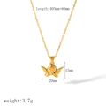 Detailed size chart of the gold Cupid angel necklace showing dimensions and light weight - Cupid Angel (TN3375)