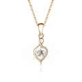 S925 sterling silver heart-shaped necklace in rose gold finish with dancing moissanite - 925 Silver / Rose Gold (White Moissanite)