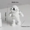 White astronaut figurine with silver visor details, dimensions height 7.4cm and width 5cm - Small Silver-edged Model B