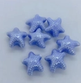 Light blue starfish ceramic beads with grid texture for DIY jewelry making - 12mm / Light Blue (03#)