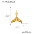 Polished 18k gold plated stainless steel whale tail pendant necklace charm - Whale Tail Shape (D14) / Gold