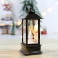 Antike Weihnachts-Laterne aus Bronze mit Engel-Figur und warmem LED-Lichteffekt - Innen Engel