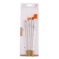 Set of 6 professional nylon brushes with white handles and orange tips for acrylic and oil - 6Pcs White Handle HB021-B / White
