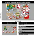 Christmas window decals with Santa, reindeer, and snowman designs in 30x90cm size - Style HM92056ds (30*90cm*2)