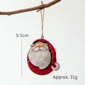 Christmas Santa tin ornament with snow frosting finish, 9.5cm height, 31g weight - Santa Claus Right