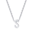 Polished silver letter S pendant necklace made of high-quality stainless steel metal - Letter S / Silver