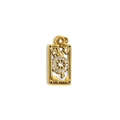 Tarot Wheel of Fortune pendant in 18K gold plated steel with crystals and mother of pearl - Gold-The Wheel