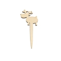 Unfinished wooden reindeer cake topper insert in natural wood for festive decoration - No.8 (Reindeer Outline)