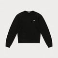 Sudadera clásica negra de algodón de manga larga con bordado de cruz blanca - XS / Negro Salvaje