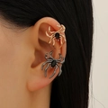 Gothic spider ear cuffs with black gems in gold and silver finish for non-pierced ears - Gold Silver Mix (39)