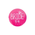 Fuchsia Bride to Be Anstecknadel aus Weißblech mit weißem Diamantring-Symbol für Partys - Diamant Zukünftige Braut / Rosarot