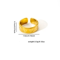 Detail view of gold heart embossed ring with 0.7cm width and 1.9cm diameter specs - Adjustable Open / Heart Relief Ring (TYGR0116)