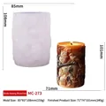 Silicone mold for bird and flower relief candles with finished bird sculpture model - Singing Among Branches MC-273