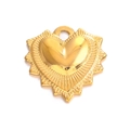 Pendentif sacré-cœur en finition dorée avec texture rayonnante pour bijoux DIY - Doré
