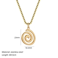 Gold stainless steel necklace with 3D spiral pendant and minimalist box chain jewelry - Gold Vortex Pendant-Box Chain