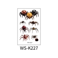 3D realistic spider tattoo stickers set with multiple black and brown spider designs - Various Realistic Spiders (WS-K227)