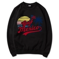Gulf of Mexico beach 2025 retro black hoodie featuring sunset palm tree print - S / Black