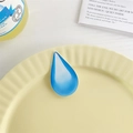 Cute blue gradient water drop hair clip in acrylic resin finish on a yellow plate - Blue Water Drop (QT--CY134)
