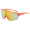 Gafas de sol deportivas con montura naranja y lentes de espejo de colores degradados - Marco Naranja Espejo Rojo