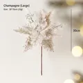 30cm champagne gold artificial poinsettia flower with glitter and pearl details - Large (30x35cm) / Champagne