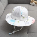 Cappellino da sole bianco per neonati con stampa di dinosauri e rete traspirante - 48-52cm (Regolabile) / Bianco (Animale Dinosauro)