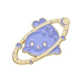 Cute purple enamel seal pin with golden Saturn ring detail, celestial anime brooch - Purple Seal Planet Style (XZ9561)