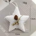 Stella di Natale nordica bianca con pigna e campanelli argentati decoro 13cm - Stella Bianca