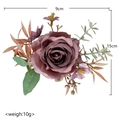 Dusty purple rose corsage with faux greenery and dried leaves for wedding guest - Retro Rose Wrist Corsage (Caramel) / Caramel color