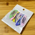 Set of 10 candy-colored teardrop hair clips in pastel pink, blue, and yellow shades - Oval (8) / 10 Pieces Pack / Multicolor