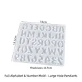 Translucent silicone resin mold with A-Z letters and numbers for DIY keychain pendants - Large Alphabet & Number