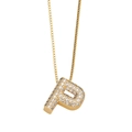 Goldene Halskette mit Zirkonia-Buchstabe P und eleganter Box-Kette für Damen Schmuck - Buchstabe P / Gold