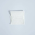 Detailed view of a white microfiber suede jewelry pouch with square flap and neat stitching - 8*8cm / White