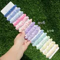 10-piece set of macaron-colored elastic hair ties in tulle and polka dot fabrics - 15Pcs Full Set