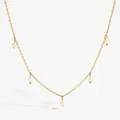 Collier élégant doré avec cinq perles naturelles sur une chaîne délicate et raffinée - Collier Doré (KD1411)