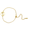 Bracciale fiore di nascita in acciaio inossidabile dorato con ciondolo floreale esagonale - Iris / Oro