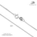 Minimalist S925 sterling silver box chain necklace with 40cm length and spring ring clasp - Box Chain 40CM / 925 Silver White Gold Plated