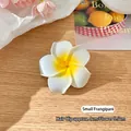 Petite pince à cheveux fleur de frangipanier blanc et jaune, diamètre de 5,5 cm - 1# Pince Plumeria-Petite 5.5cm
