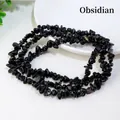 Polished obsidian irregular gravel beads for DIY necklaces and jewelry making - Obsidian (Circumference Approx. 80cm)