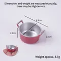 Miniatuur rode kookpan met zilveren handvat, 4cm diameter voor poppenhuis decoratie - Rode mini stomer