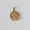Saint Anthony gold pendant in 18K gold plated titanium steel with relief detail - L09 Radiant Double Figures