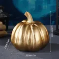 Glossy golden resin pumpkin statue for Halloween decor with dimensions 12.5x12cm - Pumpkin Ornament - Gold Type D