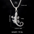 Collana con ciondolo a coccodrillo argento in acciaio inossidabile con catena da 70cm - Catena in Acciaio 70cm / Coccodrillo d'Argento