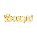 Gothic Scorpio zodiac letter pendant in gold stainless steel for jewelry making - Gold-Scorpio
