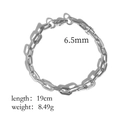 Bracciale a catena a graffetta in acciaio inossidabile argento lucido con moschettone - LA09-Piccola catena a maglie saldate-Acciaio