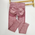 Nahtlose High-Waist Yoga-Leggings in Ziegelrot mit verwaschenem Look und Scrunch-Po-Effekt - S / Burgunderrot