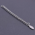 Adjustable 5cm silver metal extender chain with teardrop pendant for necklaces - S1657 Teardrop Tag / Silver