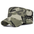 Flache Camouflage-Militärkappe mit 1941-Stickerei und Sternendetails im Waldmuster - Verstellbar / Tarnfarben