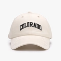 Beige baseball cap with black Colorado letter embroidery and breathable cotton fabric - Adjustable / Beige