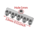 5-hole stainless steel flat bar connector in silver, 13mm DIY jewelry making component - 5 Holes / Steel