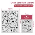 Adesivi per unghie 3D neri con cuore e goccia, stile MM-AXSX01, per manicure fai da te - Cuore Di Crema (MM-AXSX01) - Nero